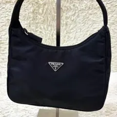 【未使用級】プラダ ハンドバッグ ナイロン 三角ロゴ アクセサリーポーチ ネロ