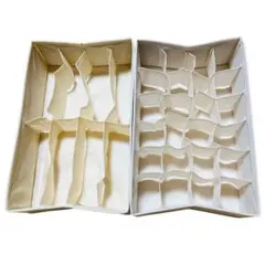 引き出し整理ボックス　仕切りケース　24マス　8マス　ニトリ　ベージュ　衣類収納