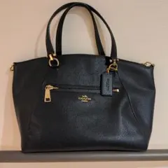 COACH ネイビーレザートートバッグ