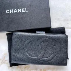 3843 CHANEL シャネル キャビアスキン デカココ がまぐち 本革