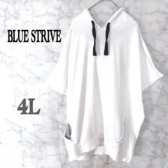 BLUE STRIVE パーカー 4L ホワイト 半袖 ビッグシルエットオーバーのサムネイル