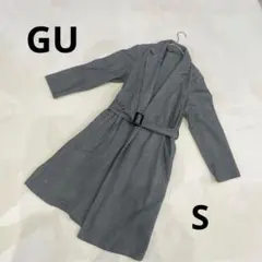 GU 여성 트렌치 코트 글렌 체크 가을 겨울 벨트 부착 S 양품