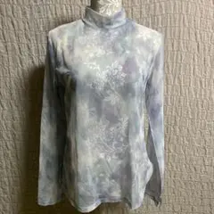 GUI 青系グラデーション シアー長袖ハイネック