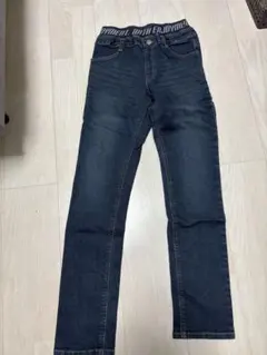 ダークブルー スリムフィット長ズボン