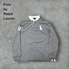 USA古着ポロバイラルフローレンスウェットラガーシャツポニー刺繍エルボーパッチ