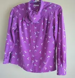 NINA RICCI ピンク鳥柄長袖シャツのサムネイル