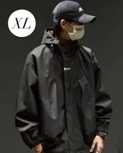 ブラック XL 軽量 撥水 マウンテンパーカー メンズ ナイロンジャケット