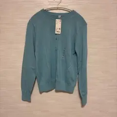 【新品未使用】UNIQLO UVカットクルーネックカーディガン ライトグリーン