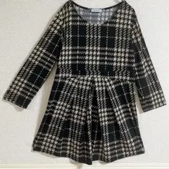 【美品】La Clef ラクレ XL チェック柄 ミニワンピース チュニック