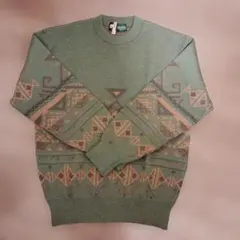 ★美品★Golden Bear紳士 ニットセーター Mサイズ 緑