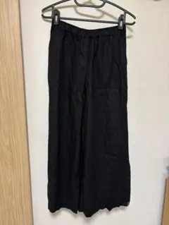 ニコアンド リネン混タックスカーチョ 黒 Lサイズ