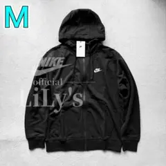 新品　NIKEフルジップパーカー　Ｍ　黒　ブラック　ナイキロゴ刺繍　送料無料