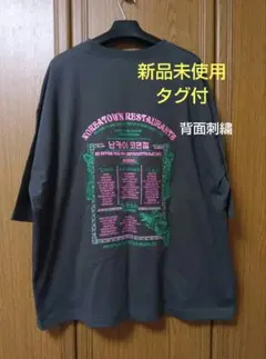 韓国 刺繍 Tシャツ チャコールグレーのサムネイル