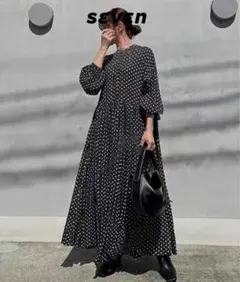 ヒザ丈ワンピース長袖