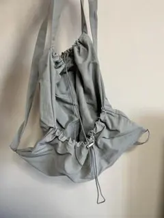 【美品】グレー ドローストリング バッグ