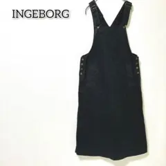 インゲボルグ 【サイズ不明】 サロペット スカート ロング丈 ブランドロゴ 黒