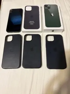 【純正レザーケース付き】iPhone13 グリーン　128GBのサムネイル