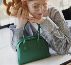 BONLECILL／2way コンパクトボストン ショルダーバッグ／グリーン