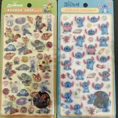 【正規品】ディズニー　ボンボンドロップシール　ズートピア　スティッチ