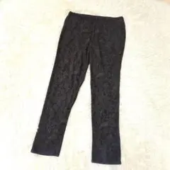 ペイズリー柄 スキニーパンツ LL ブラック 黒 ストレッチ ボトムス