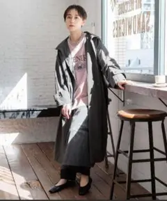 ローリーズファーム　カルスタンドコート　チャコール　防水対策