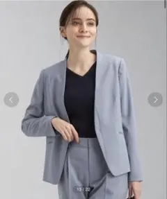 【セットアップ】カチリラ ノーラペルジャケット -ウォッシャブルストレッチ防シワ