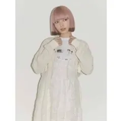 merry jenny ショートワッフルリボンカーディガン(アイボリー)のサムネイル