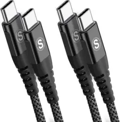 2 タイプc ケーブル 1M/2本セットPD対応 60W急速充電(USB C&U