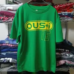 大阪ユニバ　OUS+i 緑USJグリーンtシャツメンズ古着M ユニセックス