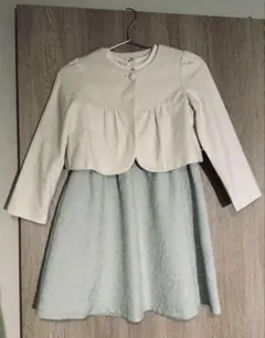 組曲キッズ　入学式　発表会　フォーマルドレス ホワイト/ミント 130cm