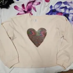 最終価格 GAP ハートスパンコール トレーナー M(8)130サイズ