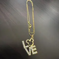 ⭐️最終値下げ⭐️超レア⭐️ミッキー　LOVE ネックレス　ペンダント　ゴールドのサムネイル