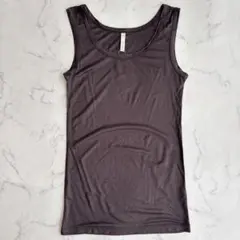 新品　アンタイトル　タンクトップ　ノースリーブ【M】2　ブラウン　茶　ロング丈のサムネイル