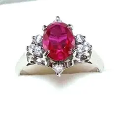 合成ルビー　リング　12号前後　18k？のような刻印有り 合成ルビー リング 12号前後 18k？のような刻印有り - メルカリ