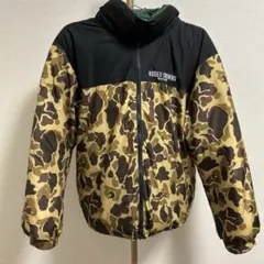 カモフラージュ フード付きダウンジャケット