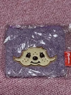 モンチッチ ガチャガチャ もこもこスクエアポーチ くすみカラー