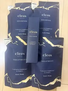 cleos シャンプー トリートメント ヘアセラム セット