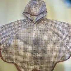 ベビーレインコート ピンク チェック柄