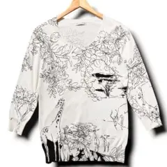 エトロ ETRO シルク アニマル柄 アフリカ ニット セーター 七分袖 42のサムネイル