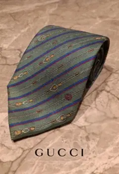 坂*平様 【GUCCI ネクタイ グリーン系 GGロゴ ストライプ】