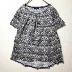 キース　綿100%花鳥プリントTシャツ 38 総柄 シルク カットソー Mのサムネイル