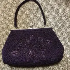 紫色 花ハンドバッグ