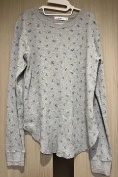 niko and フラワー&レタードワッフルロンT グレー M