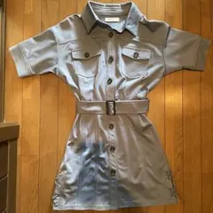 CECIL Mc BEE デニム風 ベルト付きワンピース
