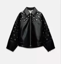 ZARA ザラ　フェイクレザースタッズジャケット ZW COLLECTION