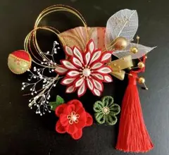 成人式 卒業式髪飾り ちりめん細工＆シルク