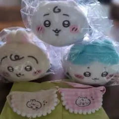 ちいかわBaby　ぬいぐるみ ちいかわ・ハチワレ・うさぎ よだれかけ2点セット
