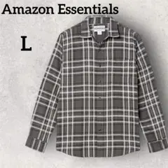amazon essentials フランネルシャツ L チェックシャツ