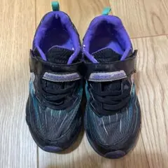 ムーンスター　キッズ スニーカー 黒/紫　18cmEEE