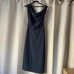 ZARA ネイビー ドレープ キャミワンピース　M